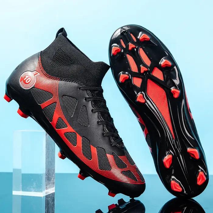 Chaussures football homme professionnelles AG/FG - Bottes montantes pointes longues - Match entraînement gazon