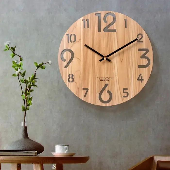 Horloge murale 3D en bois, Design moderne, style nordique, décoration de salon, cuisine, Art creux,