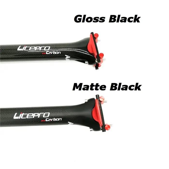 Litepro – tige de selle en Fiber de carbone A65, 33.9/580mm, pour vélo pliant, brillant/noir mat