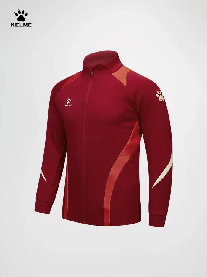 Veste entraînement football Kelme homme automne col montant coupe-vent course sport