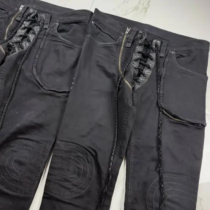 HKSH Nouvelle Collection Printemps-Automne Jean Homme Style Darkwear avec Cordon de Serrage, Sangle