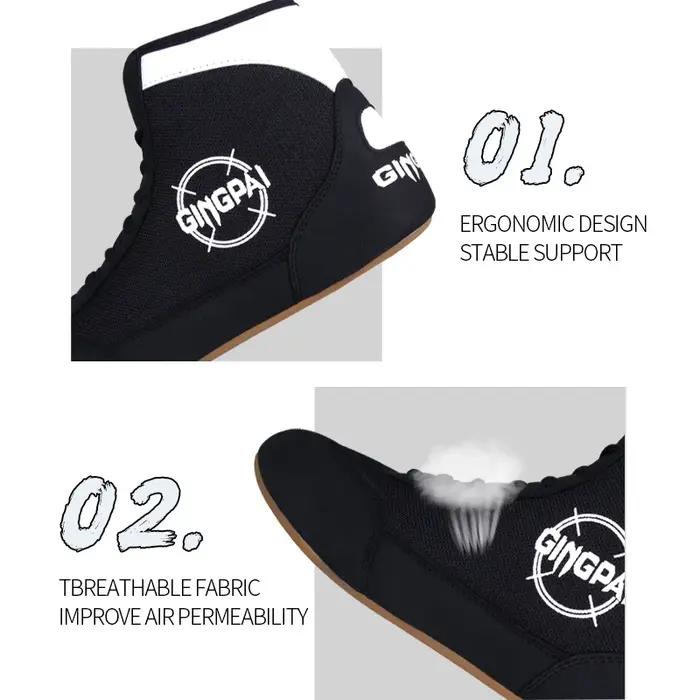 Chaussures de boxe montantes pour hommes et enfants, entraînement au combat Sanda, chaussures Worces
