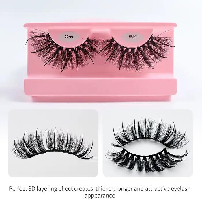 REDSIREN Faux cils en vison pointes vaporeux épais naturel pleine bande cils nouveau maquillage moel