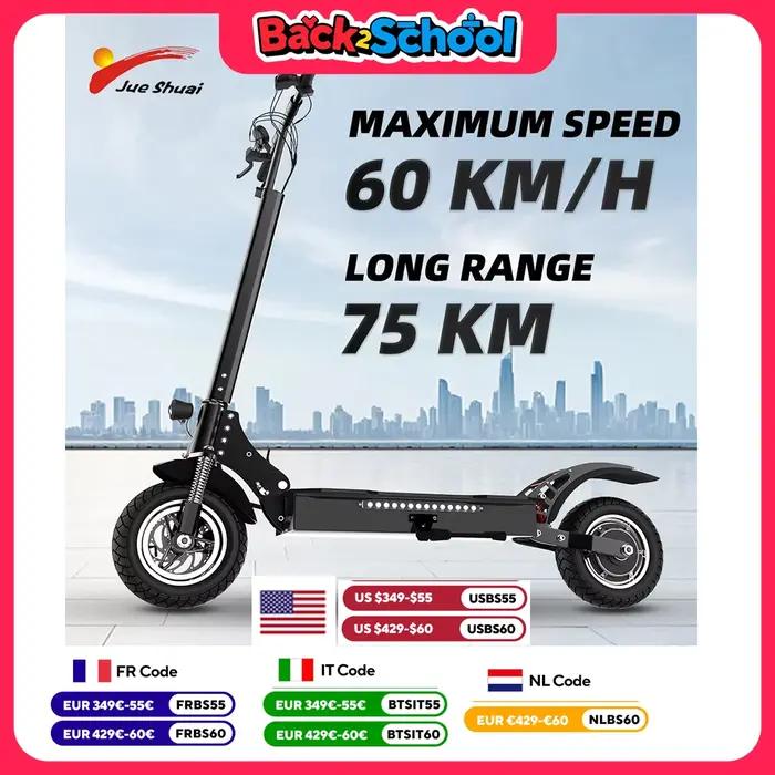 Trottinette Électrique Pliable à 2 Roues pour Adulte, Batterie Rechargeable de 20Ah, Longue Autonomi
