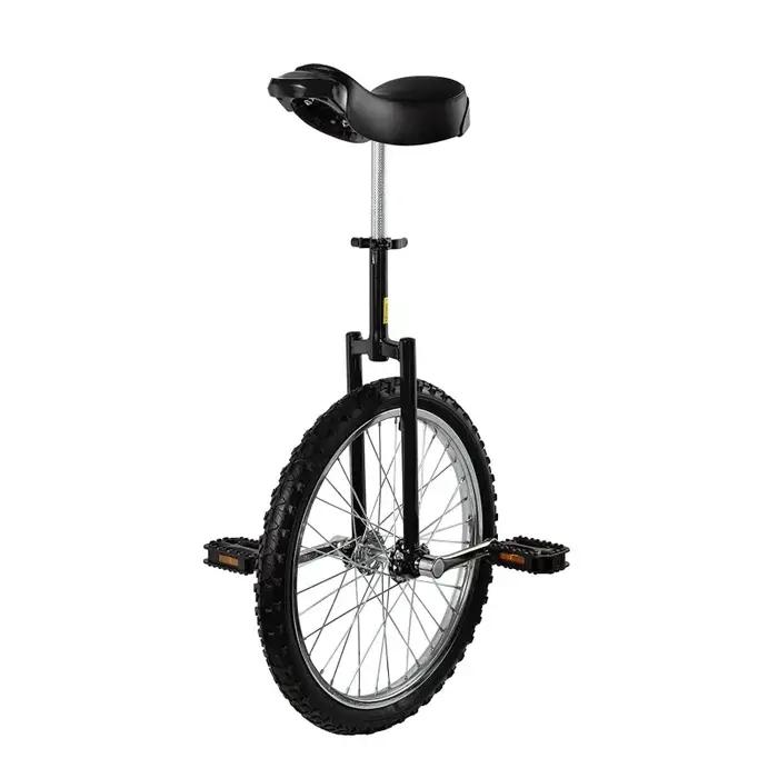 Monocycle de 18 pouces avec pneu antidérapant, jante en alliage d'aluminium réglable en hauteur, vél