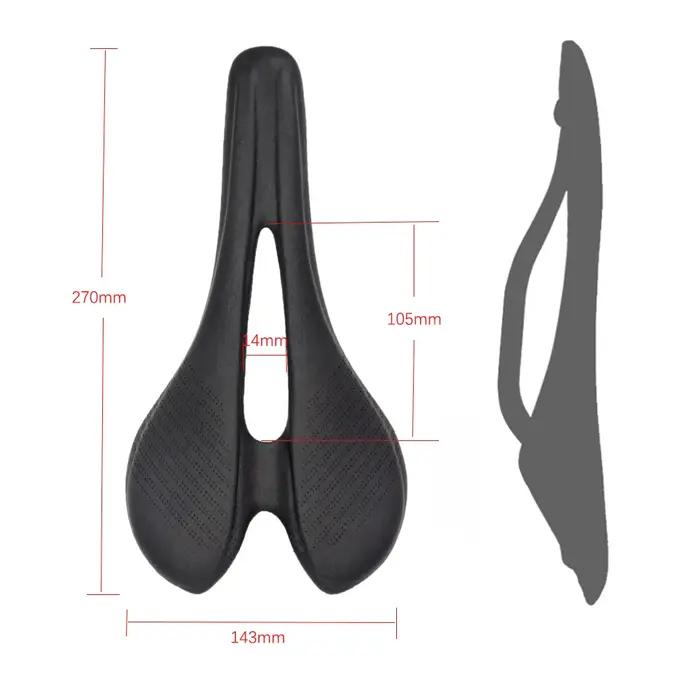 Selle de vélo en fibre de carbone de haute qualité, siège de vélo VTT, coussin de route, 115g, 270x1