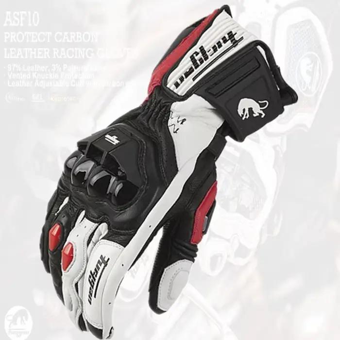 Gants de moto coupe-vent en cuir pour hommes, mitaines de motocross, protection de sécurité, écran t