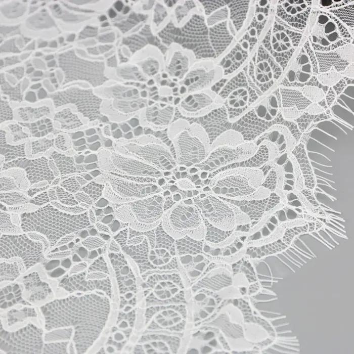 Dentelle à cils blanche, 22cm, 3 mètres/lot, décoration en tissu, accessoires pour robe de mariée, f