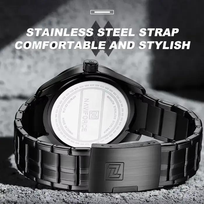 Top marque NAVIFORCE montre pour hommes étanche Quartz affaires décontracté bracelets en acier inoxy