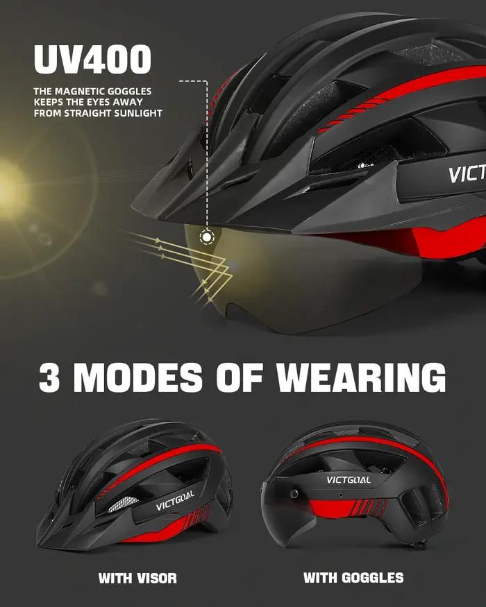Casque de vélo rechargeable USB avec visière et feux arrière pour vélo tout terrain scooter électrique et vélos de ville adultes occasions spéciales