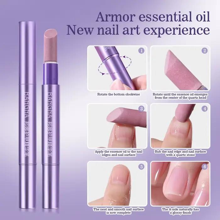 Stylo 3 en 1 pour Nail Art, armure des mains, brosse à Essence, poussoir à cuticules, outils de soin