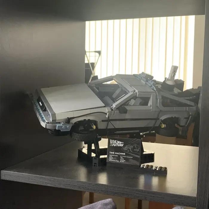Nouveau présentoir MOC ensemble de briques adapté pour 10300 retour vers le futur Machine de temps v