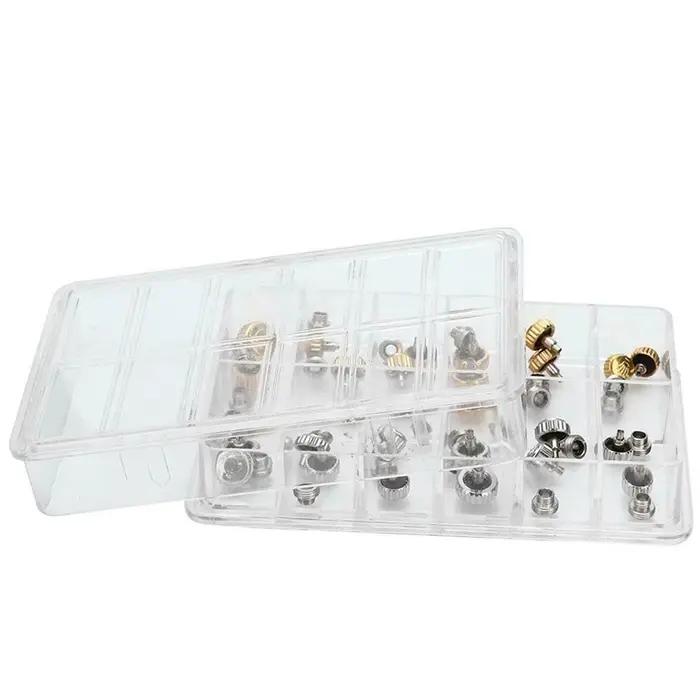 Couronnes de montre étanches, outils de réparation de remplacement assortis avec boîte, 48 pièces