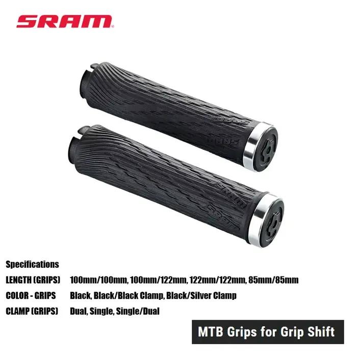 Poignées SRAM GRIP VTT pour Grip Shift disponibles en poignées pleine longueur de 122 mm avec collie