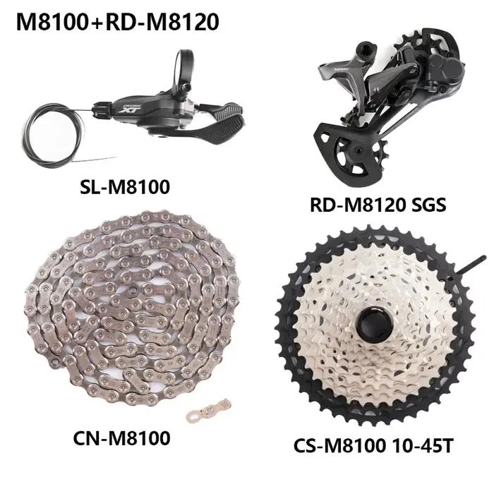 Groupe transmission SHIMANO DEORE XT M8100 M8120 12 vitesses VTT - Cassette 45T 51T dérailleur manettes