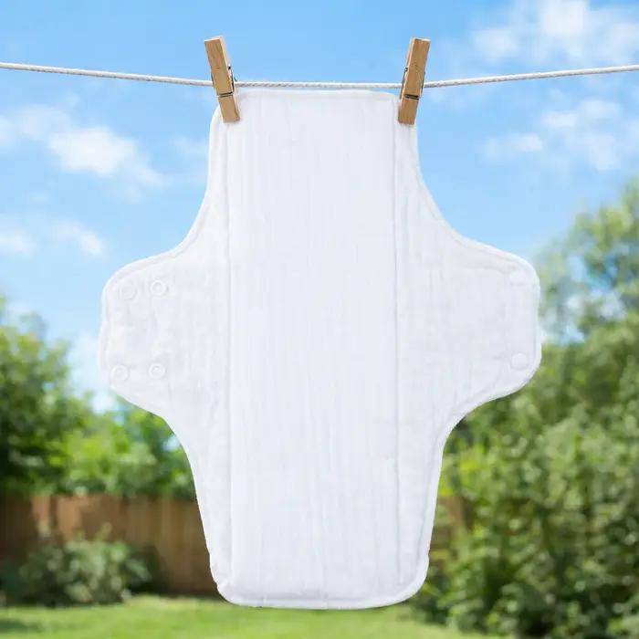 BIAI 5 pièces de coussinets en coton réutilisables lavables, doux pour la peau, coussinets en tissu