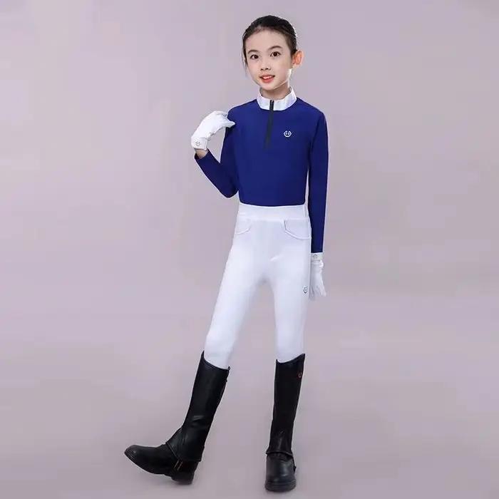 Ensemble de vêtements d'équitation pour enfants, pantalons d'équitation, t-shirts, culottes, combina