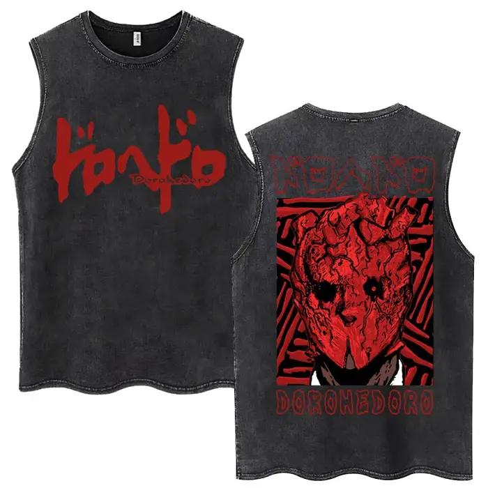 Anime Dorohedoro Kaiman Vintage lavé débardeurs Harajuku Manga sans manches T-shirt hommes femmes mo