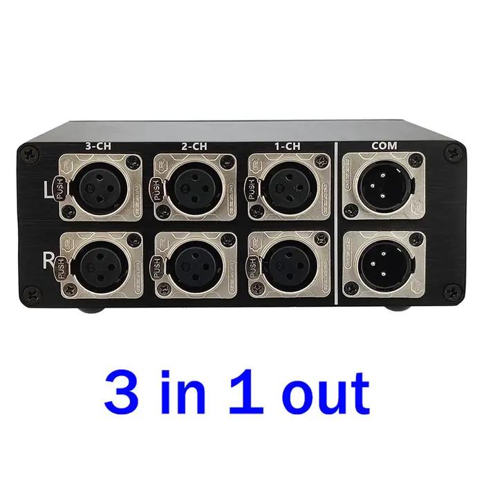 Mathiateur de câble de signal XLR d'entrée audio, commutateur de sélecteur, connecteur de source Sch