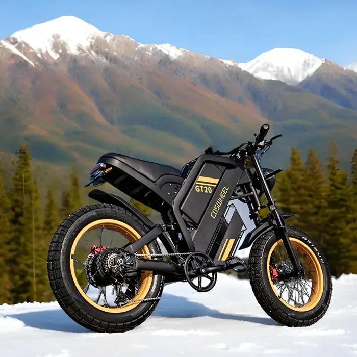 Vélo électrique Coswheel pour adultes 2000W 60V Moto Tout-Terrain VTT Fatbike 20 pouces探险骑行电助力自行车成人群山探险终极利器