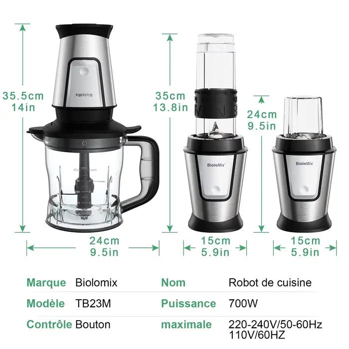 BioloMix-Robot Culinaire Multifonctionnel 3 en 1
