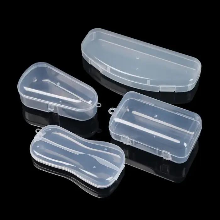 Boîte de rangement transparente en plastique de différentes formes, boîte de rangement transparente