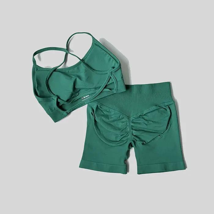 Combinaison de levage de hanche pêche, soutien-gorge de sport croisé dans le dos, antichoc, short à