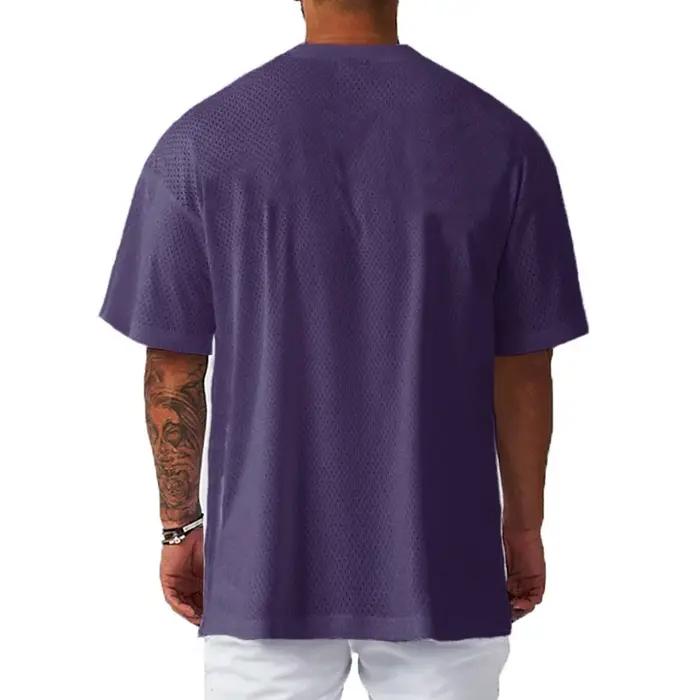T-Shirts de Sport amples surdimensionnés à manches courtes, épaules tombantes, chemise de musculatio