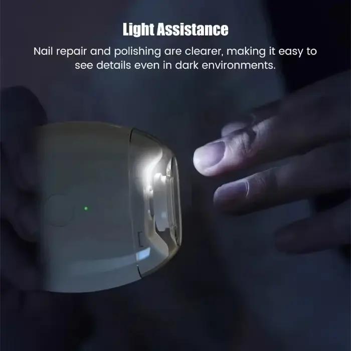 Coupe-ongles électrique 2 en 1 avec lumière LED, broyeur automatique pour bébé et adulte, Mini outil