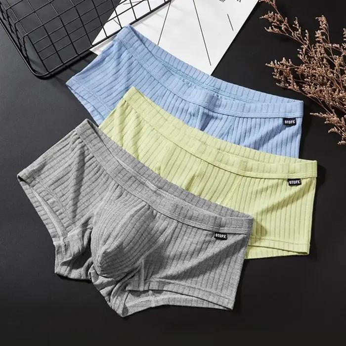 Sous-vetements pour hommes couleur unie cotelees avec excellent absorption de sueur pour activites quotidiennes et sportives confortables et respirables