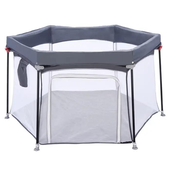 Parc pour bébé pliable hexagonal robuste, parc de jeu de sécurité pour les tout-petits, maille douce