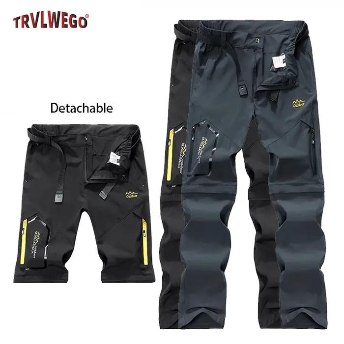 Pantalon décontracté léger pour homme, coupe ajustée, multi-poches, séchage rapide, pour les voyages