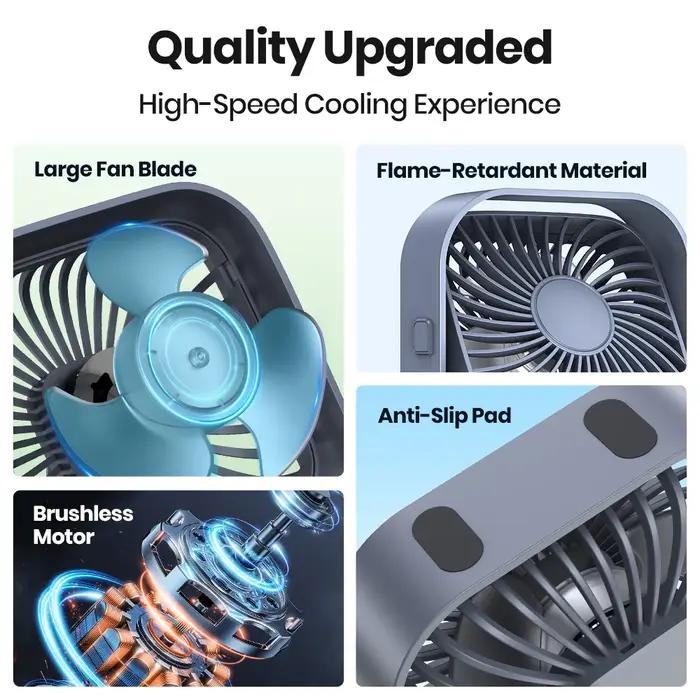 TOPK Mini ventilateur Portable USB ventilateur de bureau Table flux d'air fort et fonctionnement sil