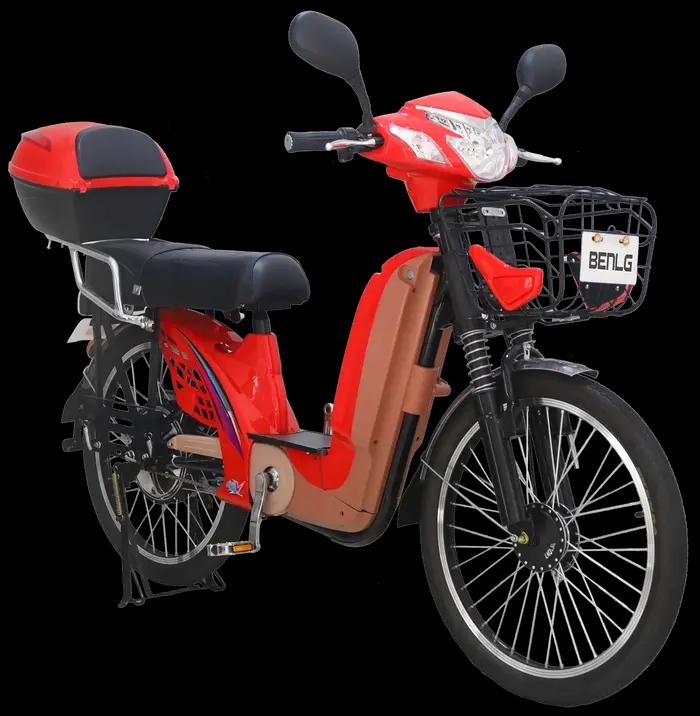 Vélo électrique de ville avec moteur arrière de 350W, 48V 12A, 3 vitesses, écran LED, roue de 24 pou