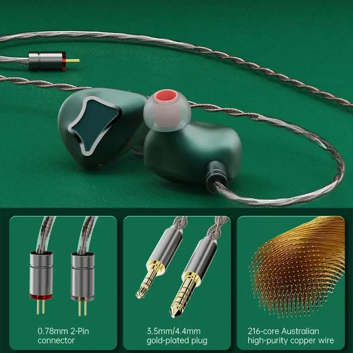 Écouteurs intra-auriculaires ARTTI R1 HIFI avec triple transducteur dynamique et connecteur détachab