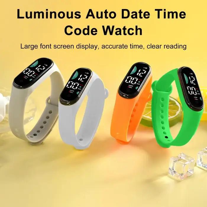 Montre de sport électronique pour enfants robuste et étanche avec grand écran LED calendrier complet pour suivi des activités et gestion du temps