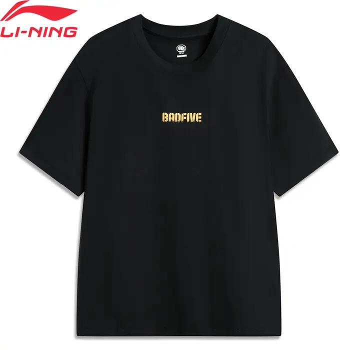 T-shirt Li-Ning BADFIVE homme 100% coton coupe ample confortable décontracté basket culture