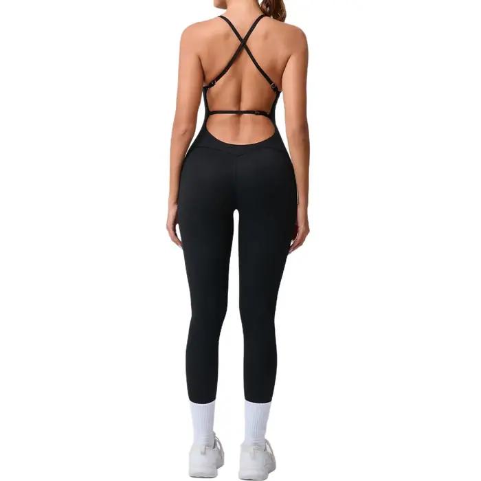 2025 nouveau dos Sexy bretelles croisées beauté dos pêche hanche femmes formation Yoga costume femme