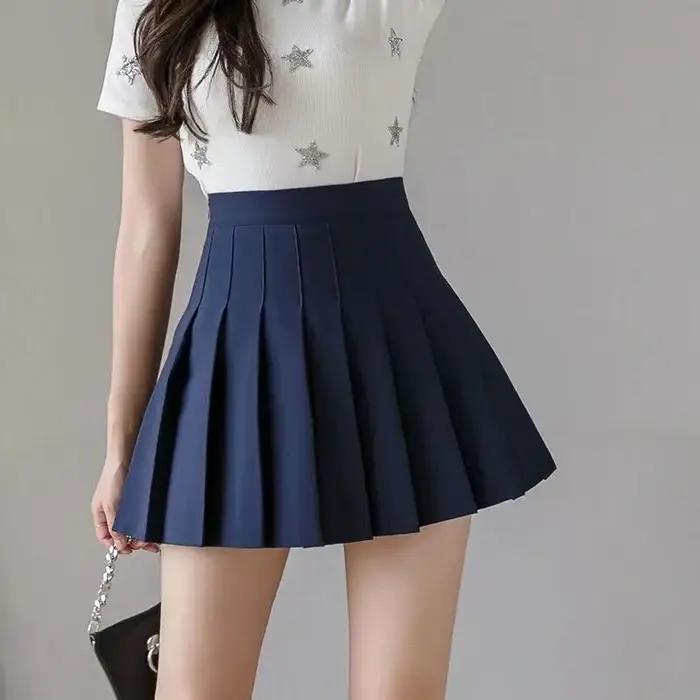 Mini jupes pour femmes de printemps et d'été, jupes plissées pour filles, jupes courtes roses mignon