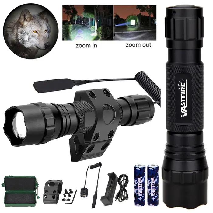 Lampe de poche super lumineuse, torche zoomable, haute puissance, chasse nocturne, camping en plein