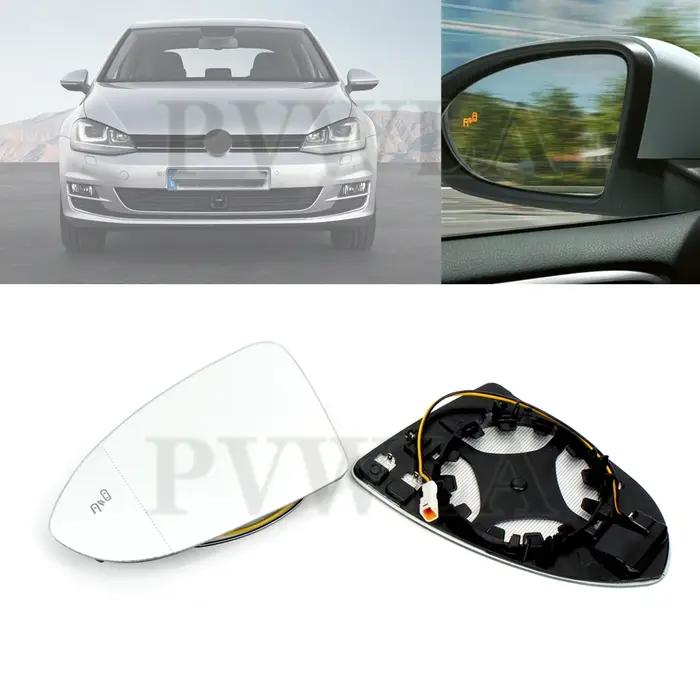 Rétroviseur latéral en verre pour porte avant, angle mort chauffé, pour VW Golf 7 7.5 2013 2014 2015