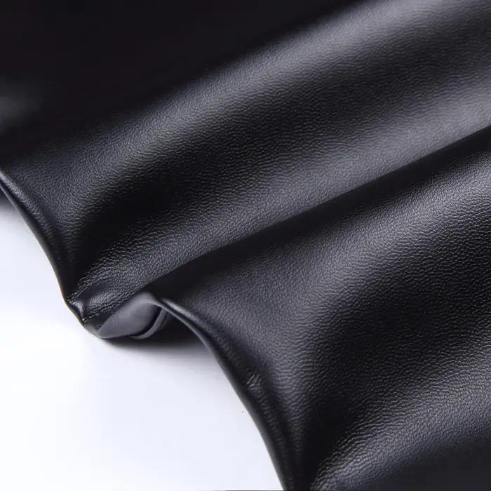Pantalon en cuir pour hommes coupe droite élastique pantalon en cuir PU pantalon de moto mince