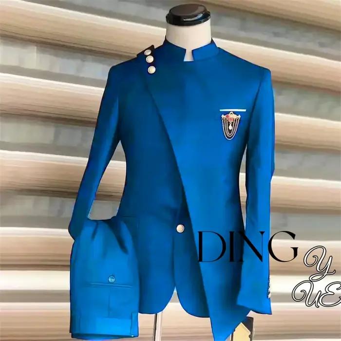 Blazer de Mariage Bleu Marine pour Homme, Ensemble 2 Pièces, Veste et Pantalon, Classique, Business