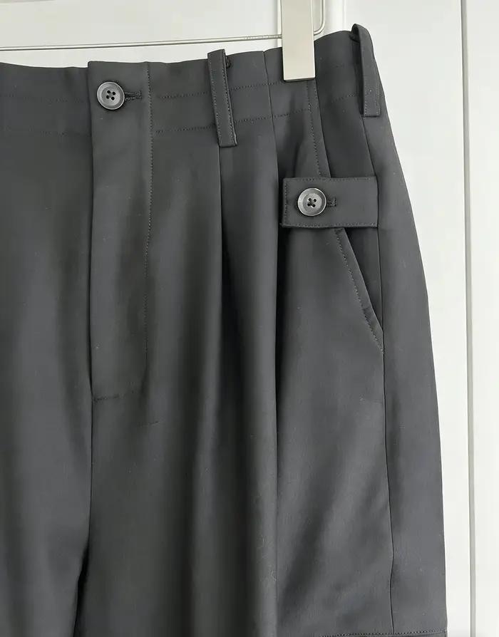 Pantalon long décontracté ample et formel pour hommes, design original TOP-YAMAMOTO, couleur unie, p