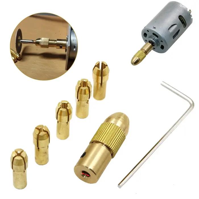 Mini mandrins de perceuse adaptés 7 pièces/ensemble 0.5-3mm(Inner2mm-2.35mm), petite pince de foret