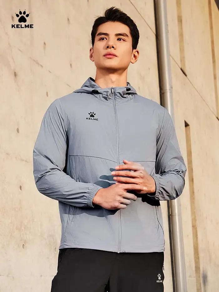 Veste de course homme Kelme imperméable capuche - Coupe-vent mince fitness alpinisme plein air
