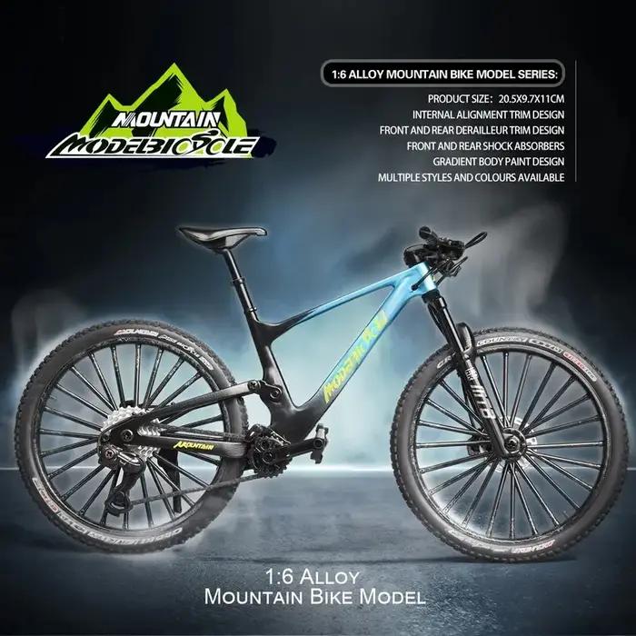 Modèle de vélo de montagne vintage en métal alliage moulé sous pression mini jouet de bureau classique décoration de la maison unique et authentique