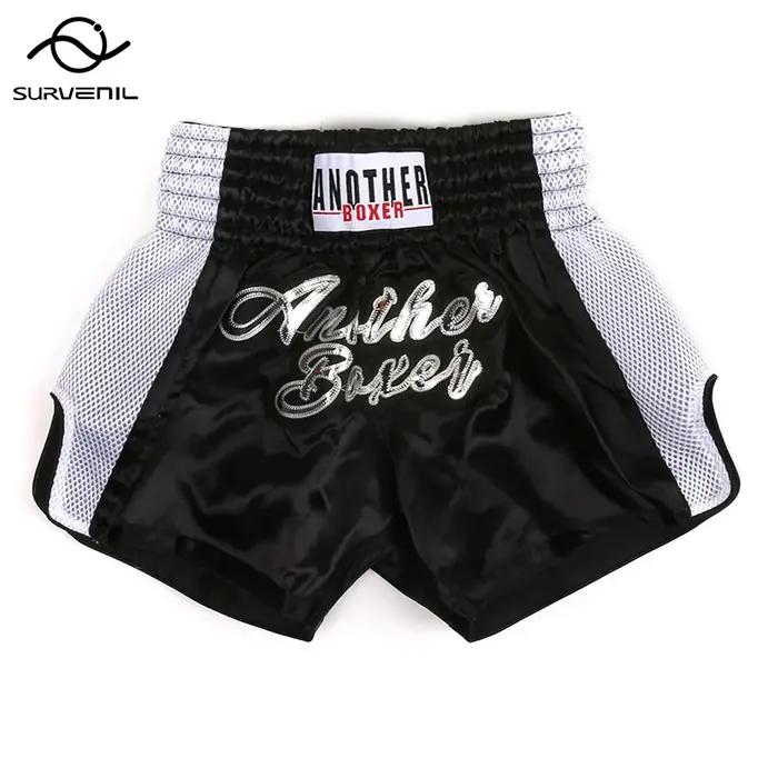 Short de boxe thaïlandaise pour enfants et adultes, short Muay Thai, short de boxe en satin, arts ma
