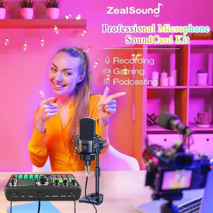 Zealsound-Kit de carte son professionnel pour podcast, microphone, PC, smartphone, ordinateur portab