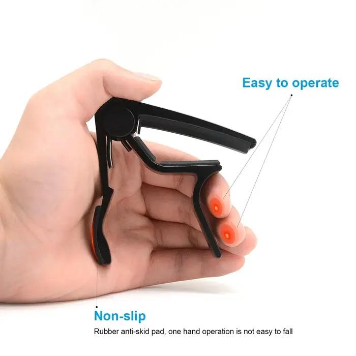 Capodastre de guitare pour guitares acoustiques et électriques Capos à une main noir